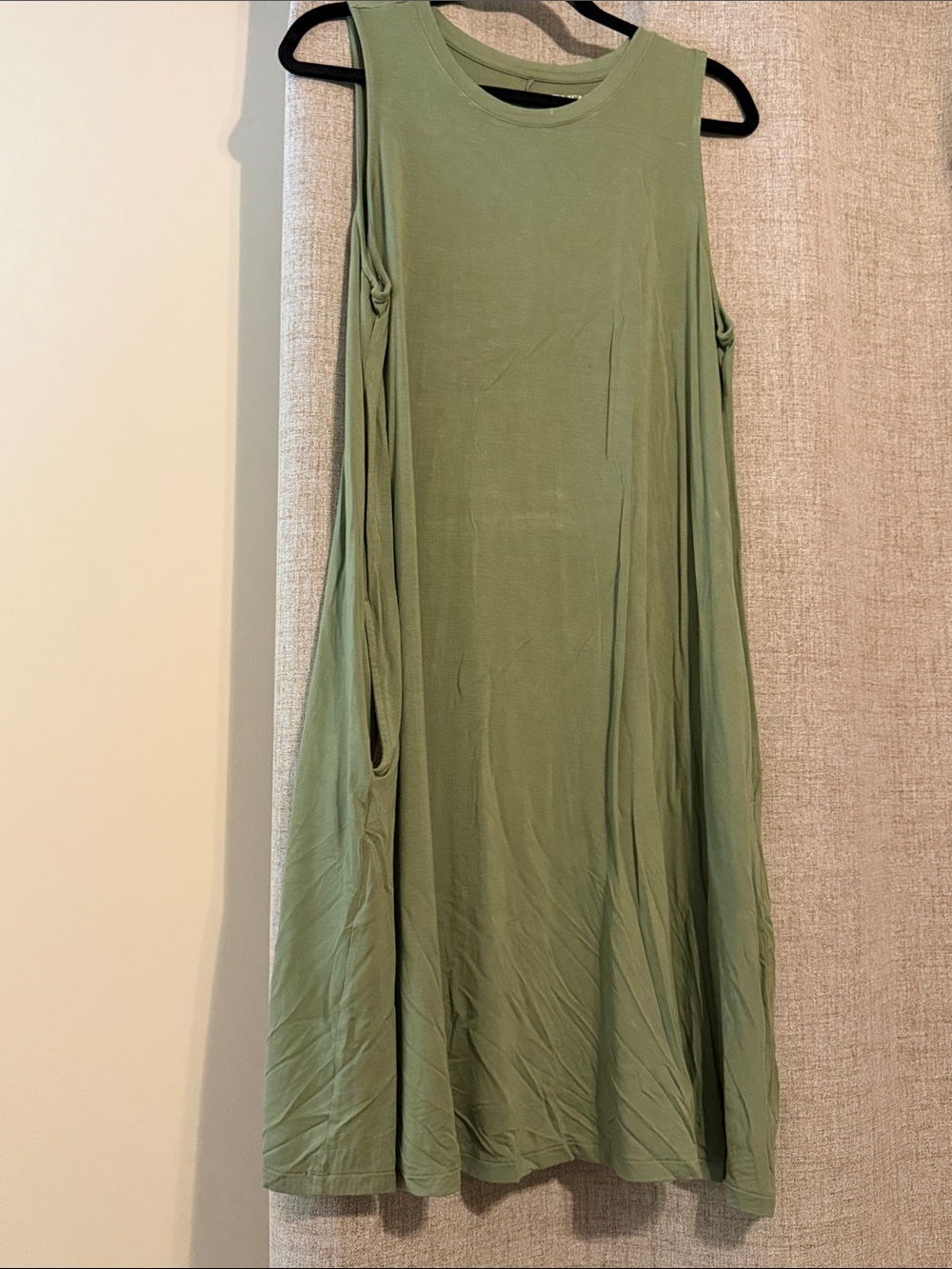 Time & Tru Sleeveless Olive Green Swing Tank Dress - XL